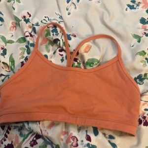 Lululemon y strapped orange sports bra size 8